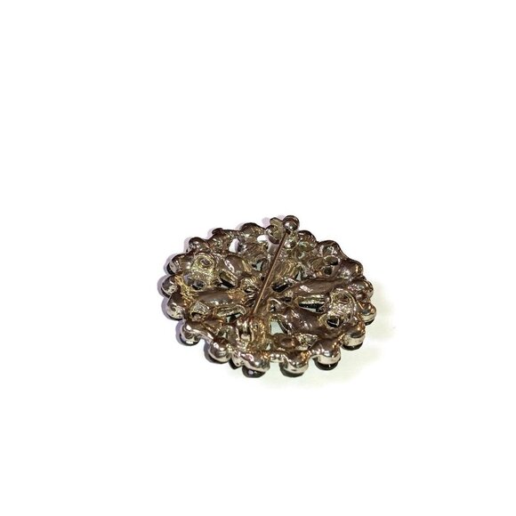 Silver Metal with Black Rhinestone Brooch - Picture 4 of 6
